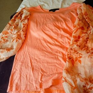 Salmon chiffon top